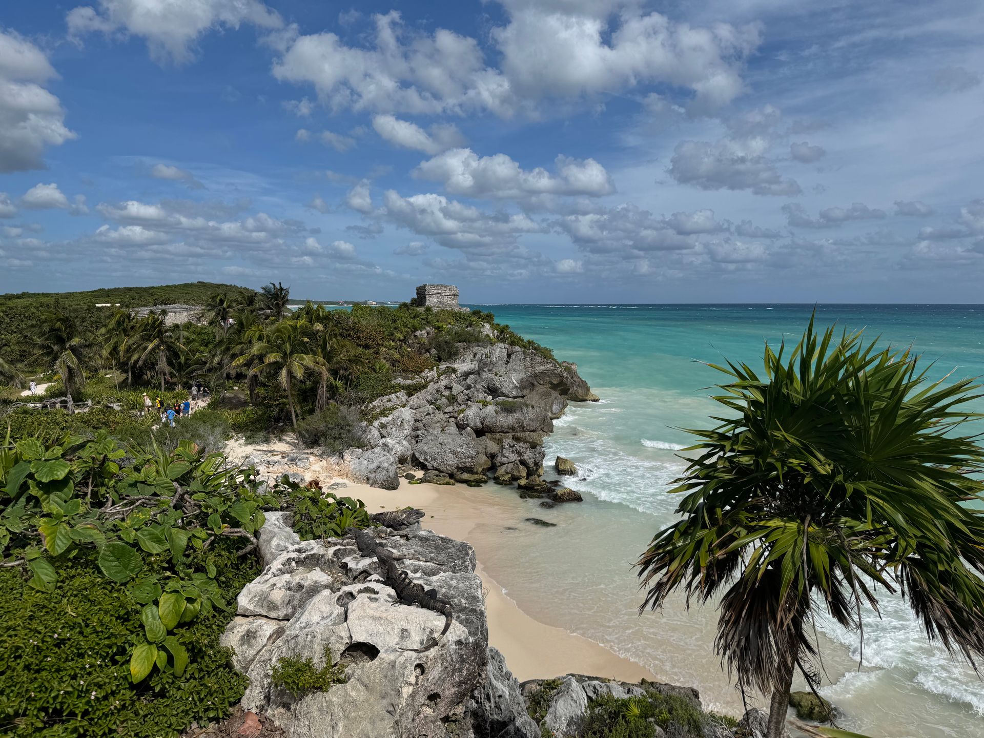 The Tulum ruins on the cliffs above the Caribbean Sea