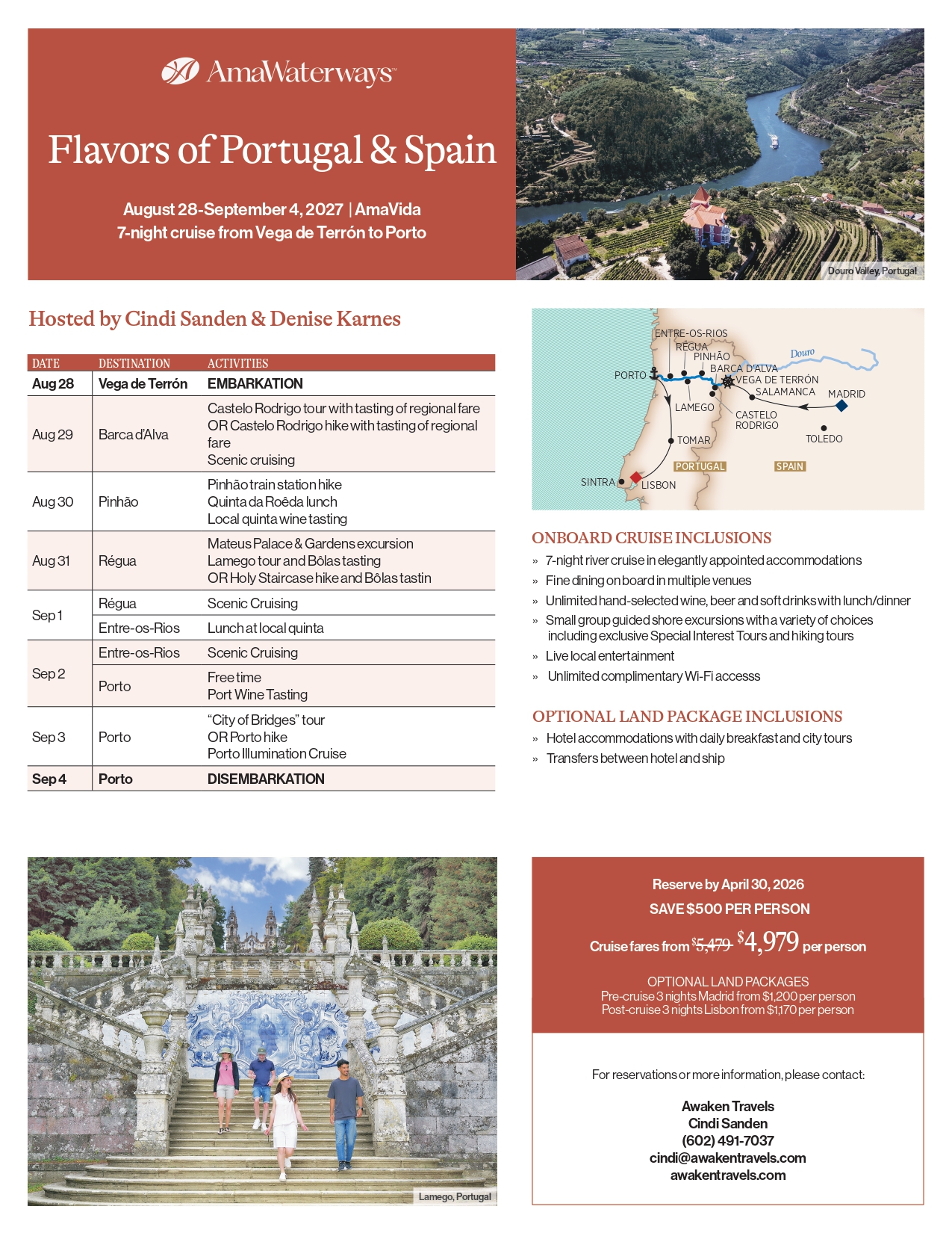Flavors of Portugal & Spain 2027 flyer - itinerary, pricing, and trip details