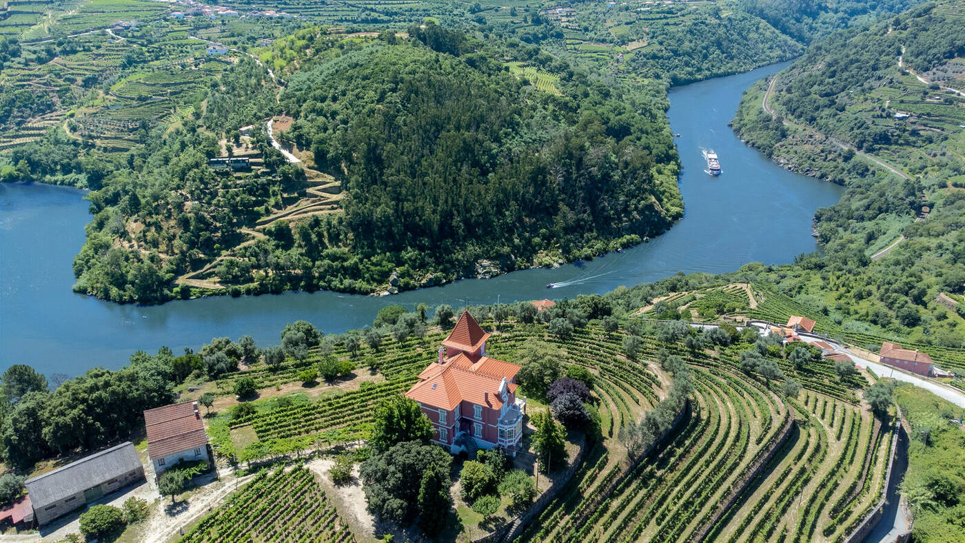 AmaVida cruising through Douro Valley vineyards