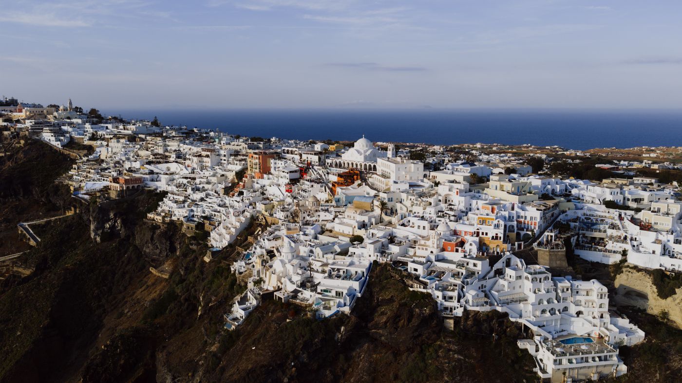 Santorini overlooking the Aegean Sea