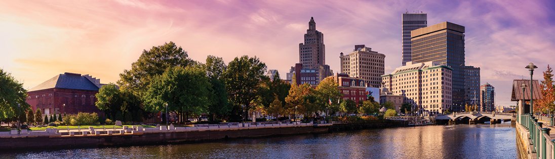 The Providence skyline along the river