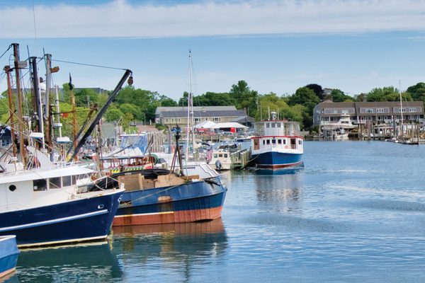 Fishing boats in a Cape Cod harbor