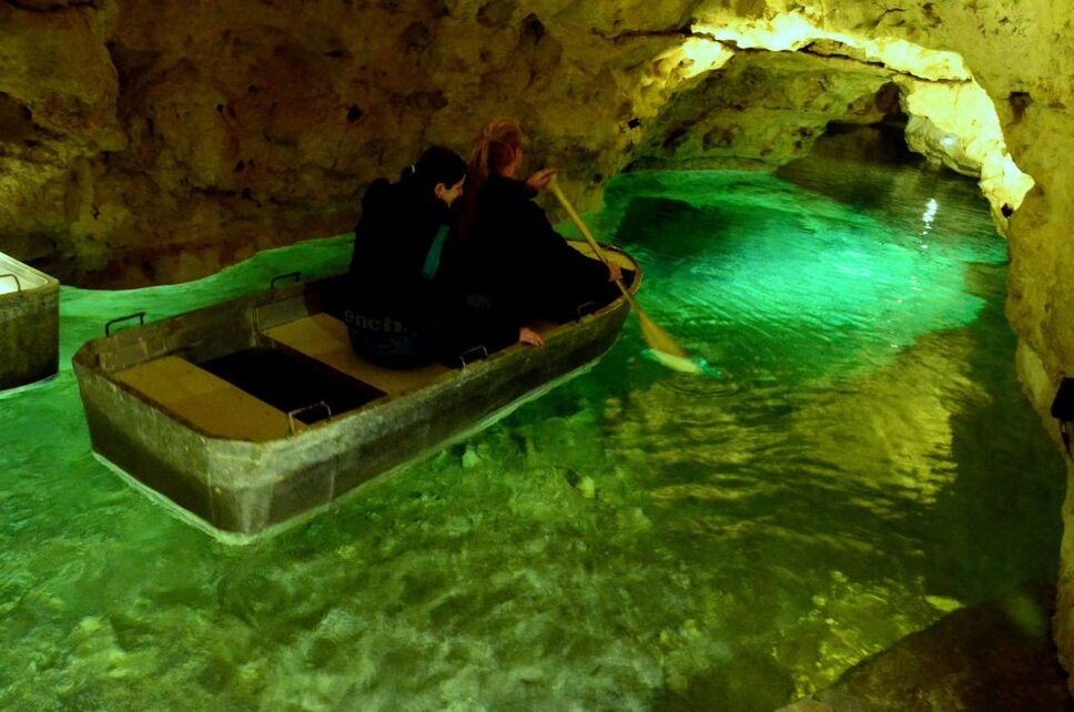 Tapolca Lake Cave where you can be guided along underground canals.