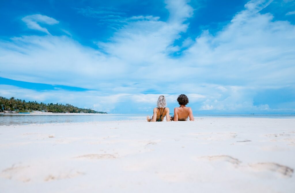 honeymoon couple on beach