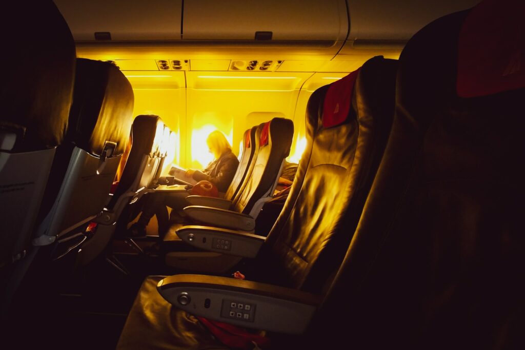 sunrise on an airplane