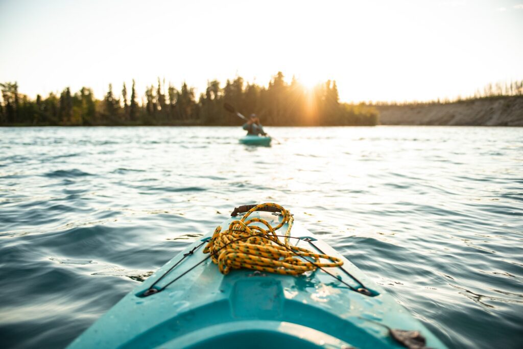 kayaking in the midnight sun in Alaska