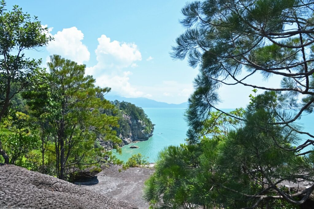a beach in Bako national park near Kuching for a 2022 vacation