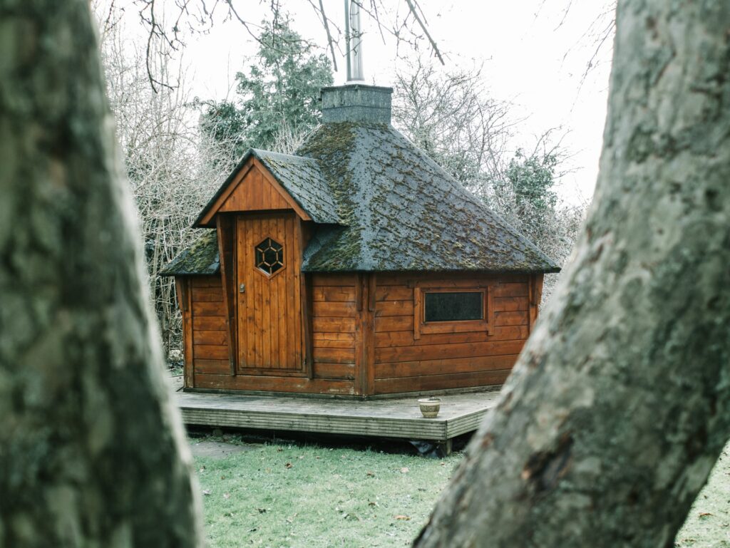 A Finnish sauna in the winter