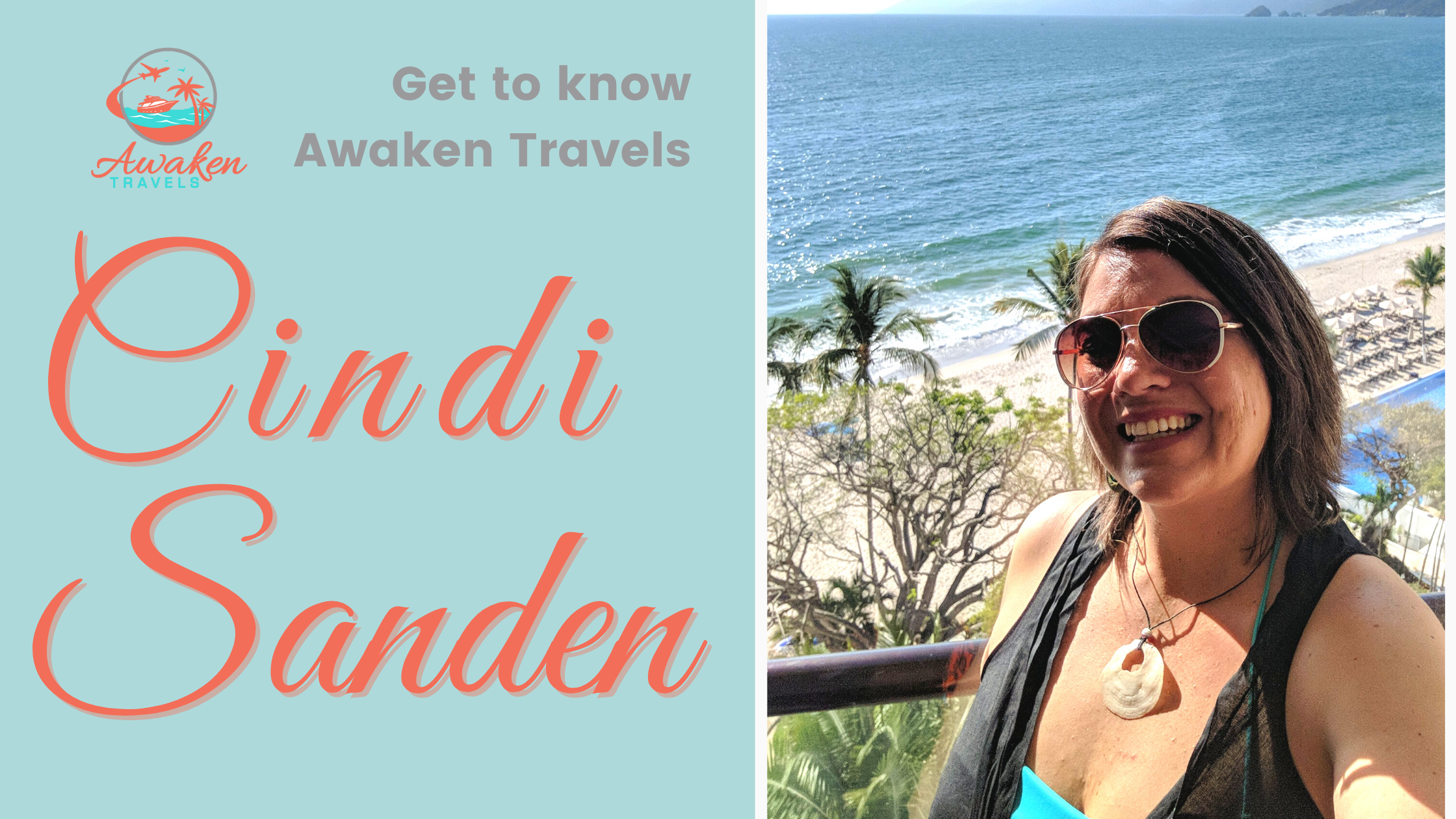 getting to know cindi sanden cover image with cindi standing on a sunny beach