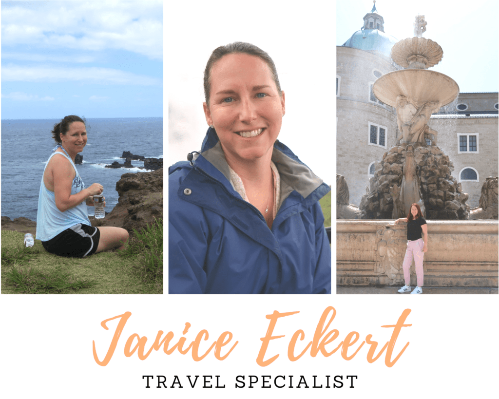 Janice Eckert Travel Specialist Photo Collage