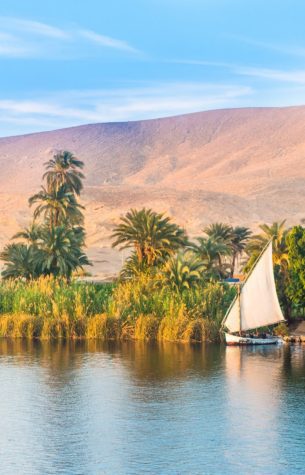Traditional sailboat on the Nile - immerse in cultural explorations with Explora Journeys.
